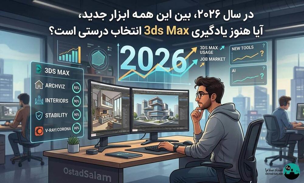 در سال ۲۰۲۶، بین این همه ابزار جدید، آیا هنوز یادگیری 3ds Max انتخاب درستی است؟