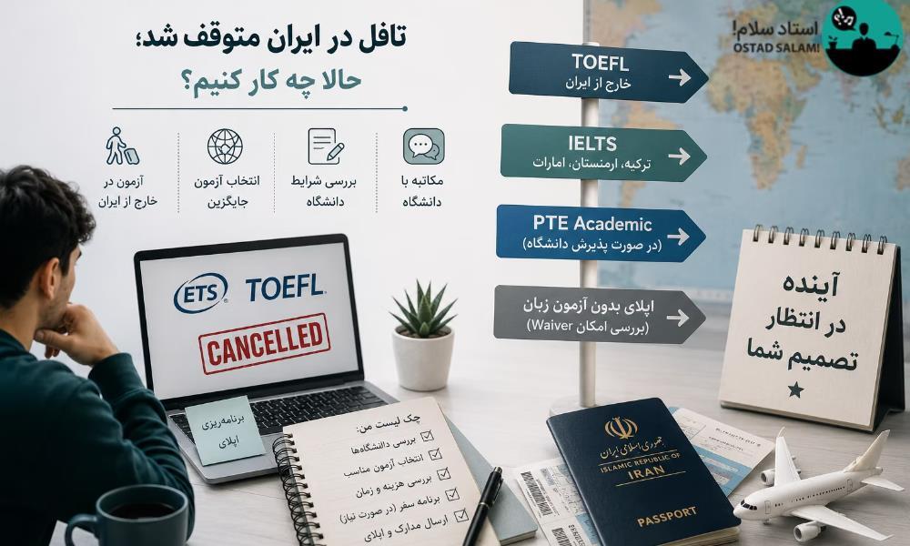 لغو ثبت نام ازمون تافل در ایران